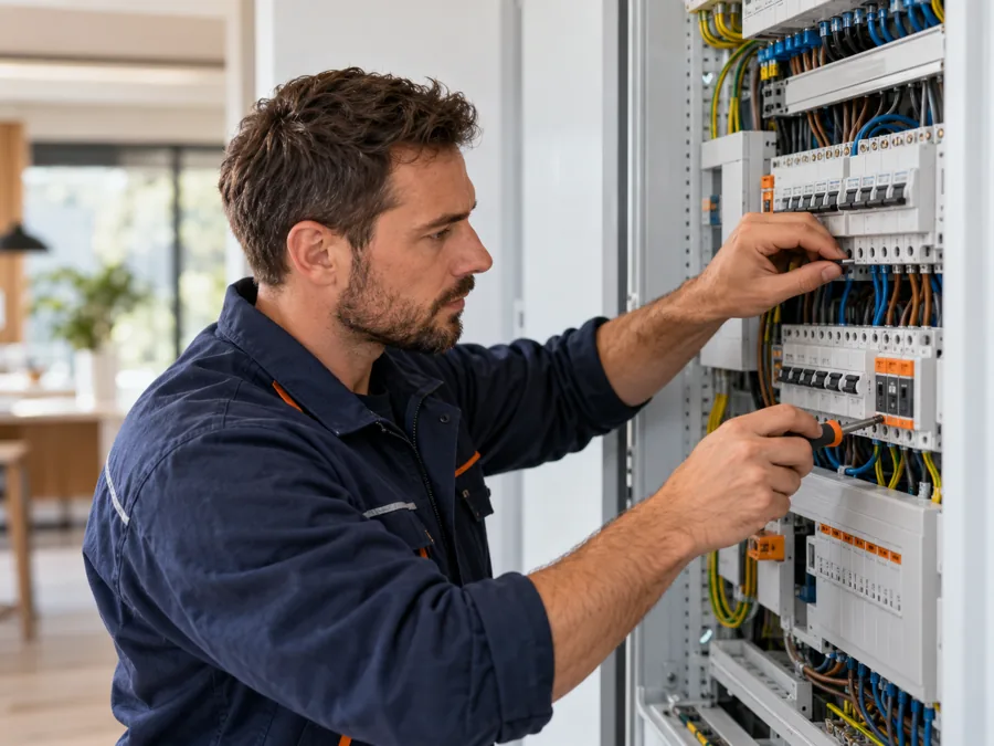 Kundendienst an einer Elektroverteilung